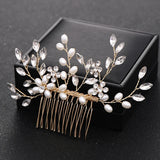 Crystal Flower Pearl Hair Comb Pin Band Rhinestone Hairpin Headband Tiara