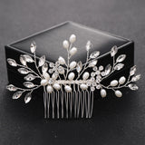Crystal Flower Pearl Hair Comb Pin Band Rhinestone Hairpin Headband Tiara