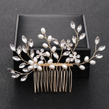 Crystal Flower Pearl Hair Comb Pin Band Rhinestone Hairpin Headband Tiara