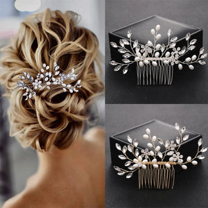 Crystal Flower Pearl Hair Comb Pin Band Rhinestone Hairpin Headband Tiara
