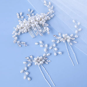 Bridal Crystal Pearls Hair Combs Wedding Hair Clips