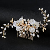 Elegant Bridal Crystal Pearls Hair Combs for Wedding