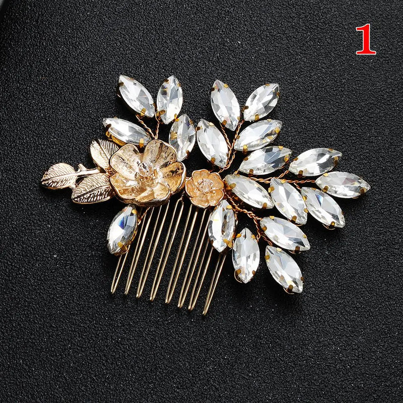 Elegant Bridal Crystal Pearls Hair Combs for Wedding