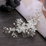 Elegant Bridal Crystal Pearls Hair Combs for Wedding