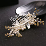 Elegant Bridal Crystal Pearls Hair Combs for Wedding