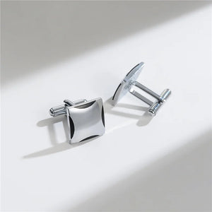 Mens Square Cufflinks Wedding Guests Copper Tie Clip