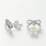 Sparkling Bow Stud Earrings Wedding Jewelry