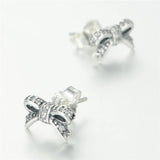 Sparkling Bow Stud Earrings Wedding Jewelry