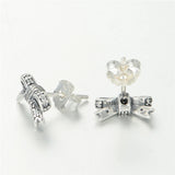 Sparkling Bow Stud Earrings Wedding Jewelry
