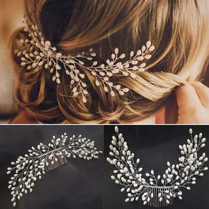 Bride Hair Comb Rhinestone Pearl Bridal Hair Clip
