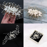 Crystal Bride Hair Comb Rhinestone Pearl Bridal Hair Clip