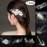 Crystal Bride Hair Comb Rhinestone Pearl Bridal Hair Clip