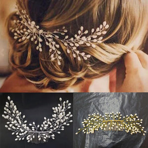 Bridal Crystal Hair Comb Rhinestone Pearl Wedding Accessories