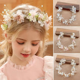 Bridal Headband Imitated Pearl Hair Headdress Flower Wreath