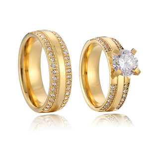 Cubic Zirconia Wedding Engagement Rings Set for Women Girls