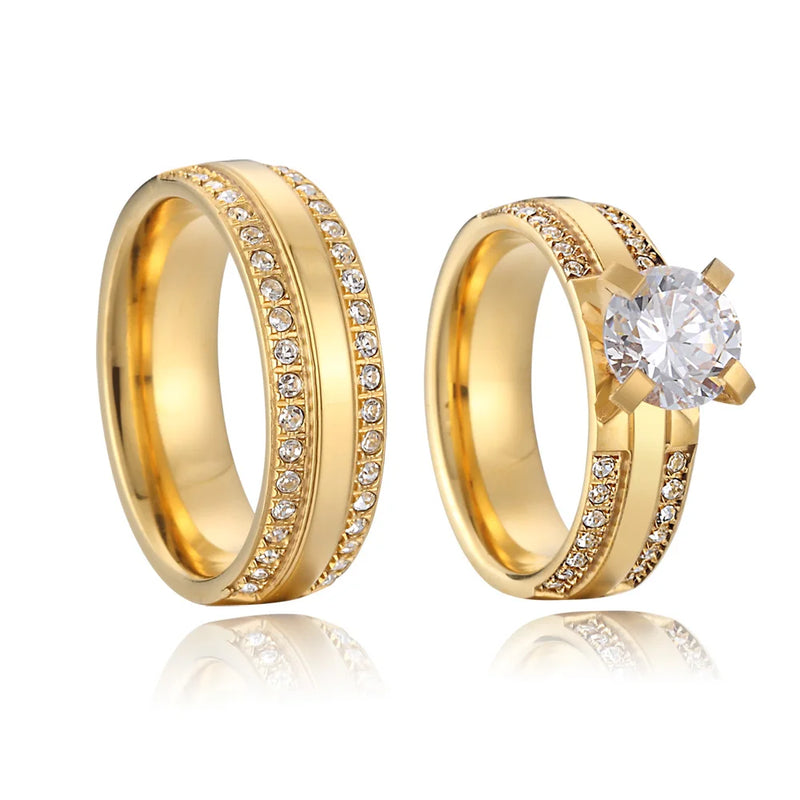 Cubic Zirconia Wedding Engagement Rings Set for Women Girls