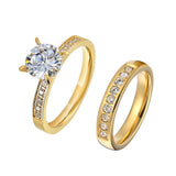 Cubic Zirconia Wedding Engagement Rings Set for Women Girls