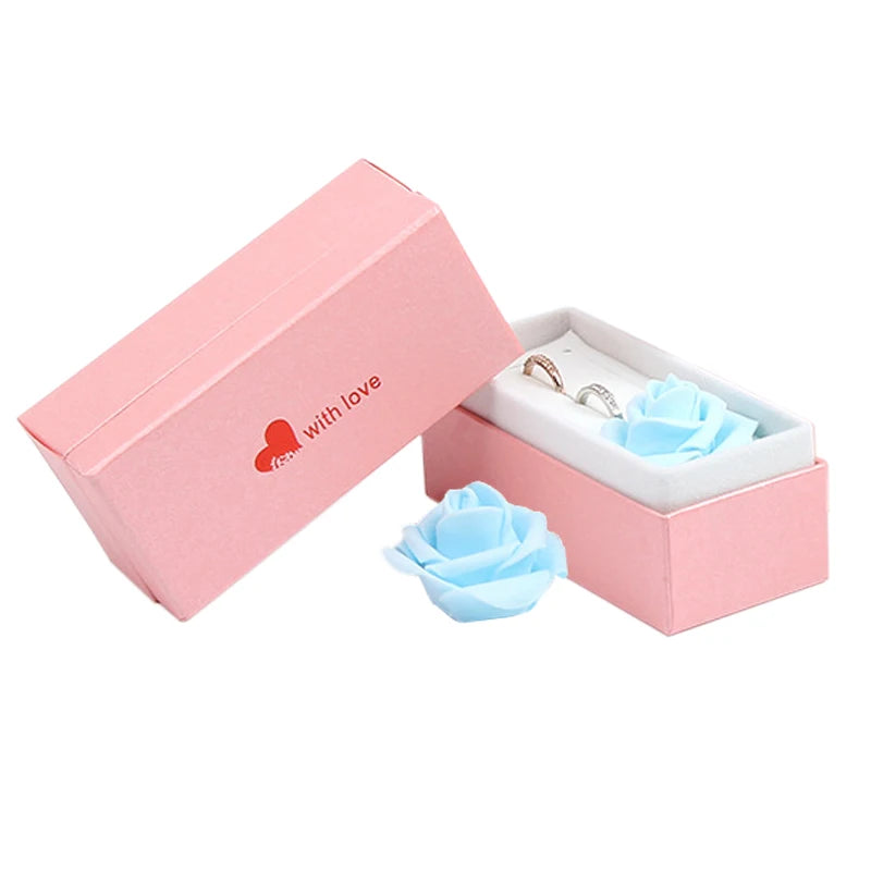 Romantic Flower Double Ring Velvet Jewelry Display Case