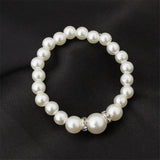 Women's Simulated Pearls Jewelry Set - Necklace, Earrings, Bracelets