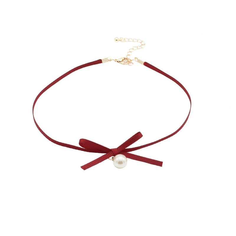 Strawberry Pendant Collar Choker Red Necklace Chain for Wedding Festive