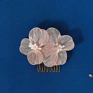 Wedding Floral Hair Comb Tiaras Golden Alloy Hair Clip Girls Party Headwear