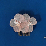 Wedding Floral Hair Comb Tiaras Golden Alloy Hair Clip Girls Party Headwear