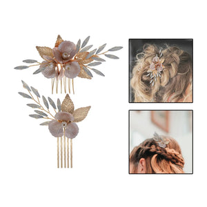 Wedding Flower Hair Combs Set Bridesmaids Headpiece Hair Accessories