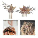 Wedding Flower Hair Combs Set Bridal Hair Clip