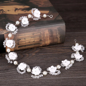 Bridal Pearl Rhinestone Headband Wedding Hair Accessories