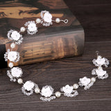 Bridal Pearl Rhinestone Headband Wedding Hair Accessories