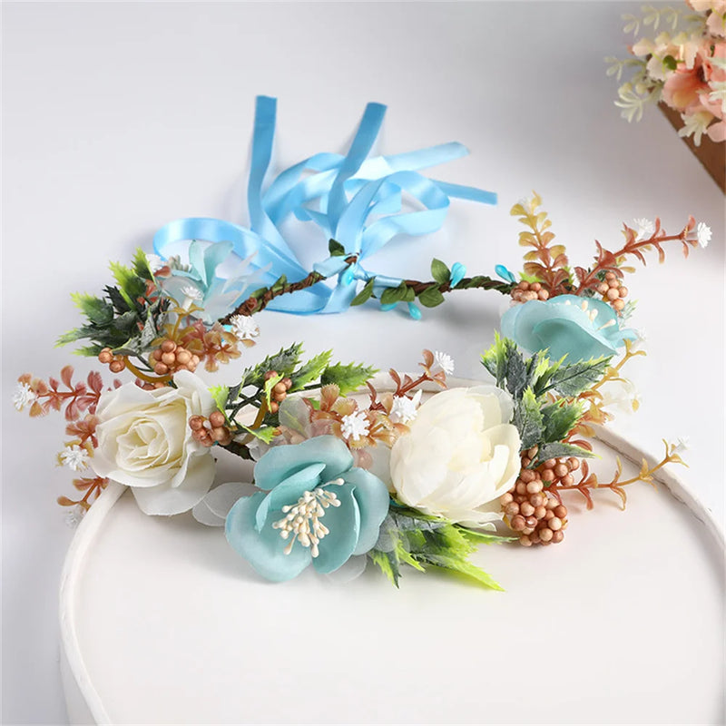 Bohemian Wedding Flower Headband for Women Girls