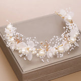 Wedding Flower Pearl Hair Ring Bridal Pearls Headwear