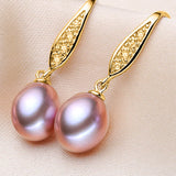 Real Plated Natural Pearl Earring 925 Silver Fine Jewelry Gift
