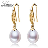 Real Plated Natural Pearl Earring 925 Silver Fine Jewelry Gift