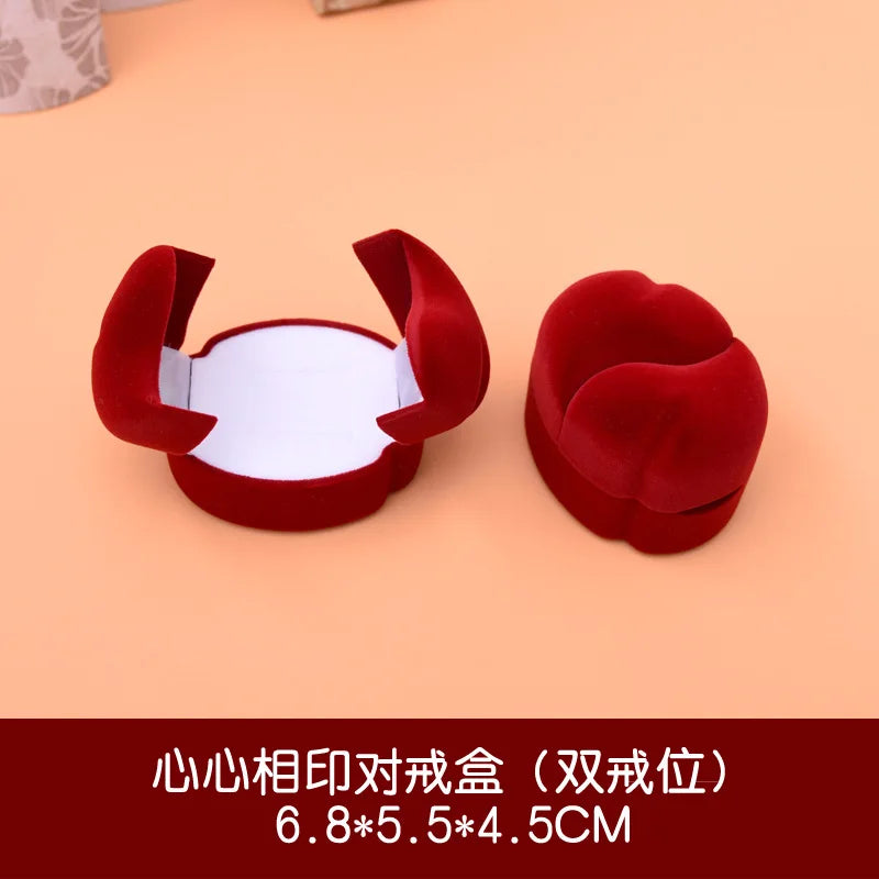 Wedding Gift Double Ring Box Earring Rings Heart Inspiration Jewelry