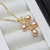 Wedding Plated Pearl Pendants Fine Jewelry Women Natural Freshwater Pearl