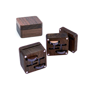 Wooden Cufflinks Box Jewelry Storage Display Case