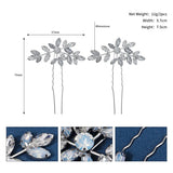 Crystal Leaf Hair Pins Rhinestone Bridal Headpiece