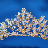Baroque Rhinestone Crystal Crown Tiara Headdress