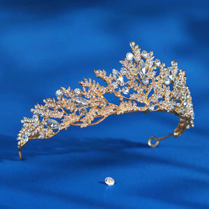 Baroque Rhinestone Crystal Crown Tiara Headdress