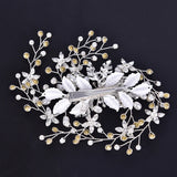 Crystal Pearl Flower Hair Pin Rhinestone Tiara Bridal Crown Hair Pins