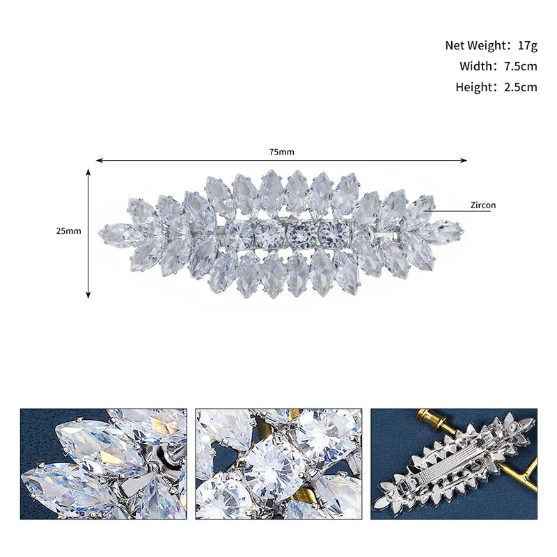 CZ Hair Combs Clips Bridal Jewelry for Wedding