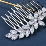 CZ Hair Combs Clips Bridal Jewelry for Wedding
