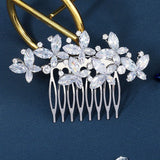 CZ Hair Combs Clips Bridal Jewelry for Women Party Bride Headpiece