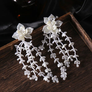 Bridal Flower Ear Clip Hair Combs Earring