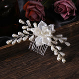 Bridal Flower Ear Clip Hair Combs Earring