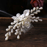 Bridal Flower Ear Clip Hair Combs Earring
