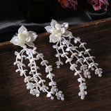 Bridal Flower Ear Clip Hair Combs Earring