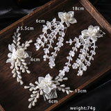 Bridal Flower Ear Clip Hair Combs Earring