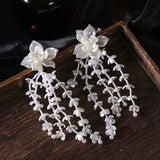 Bridal Flower Ear Clip Hair Combs Earring
